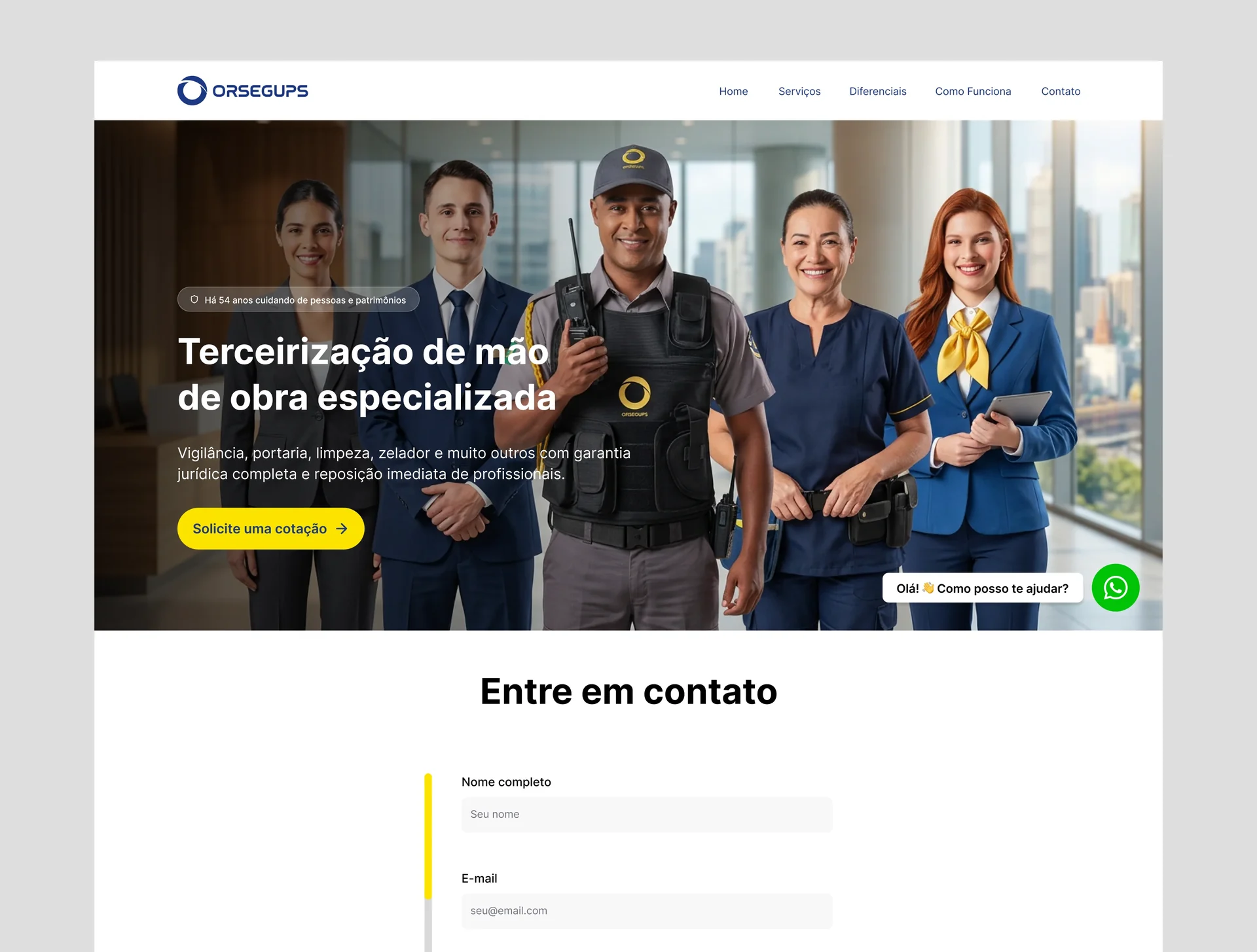 Plataforma de captação da Orsegups, voltada a síndicos e administradoras de condomínio